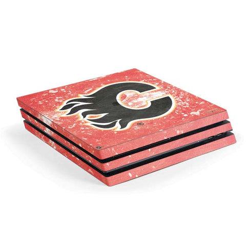 NHL Calgary Flames Frozen PS4 Pro Console Skin